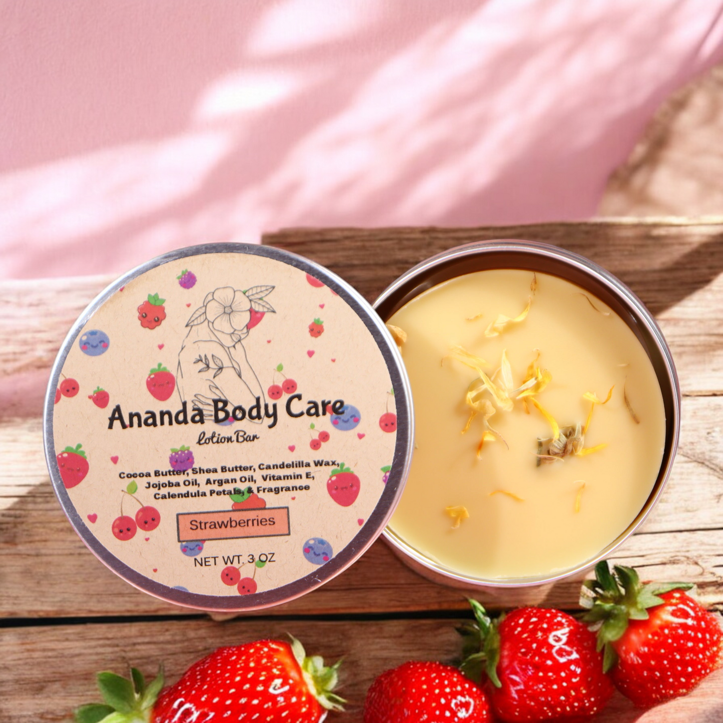 Strawberries Lotion Bar